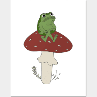 Over the Garden Wall frog on mushroom Posters and Art